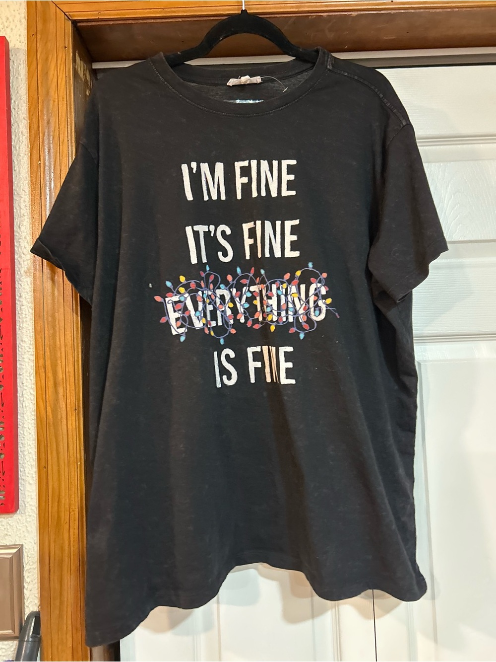 Black Graphic Tee - "I'm Fine"